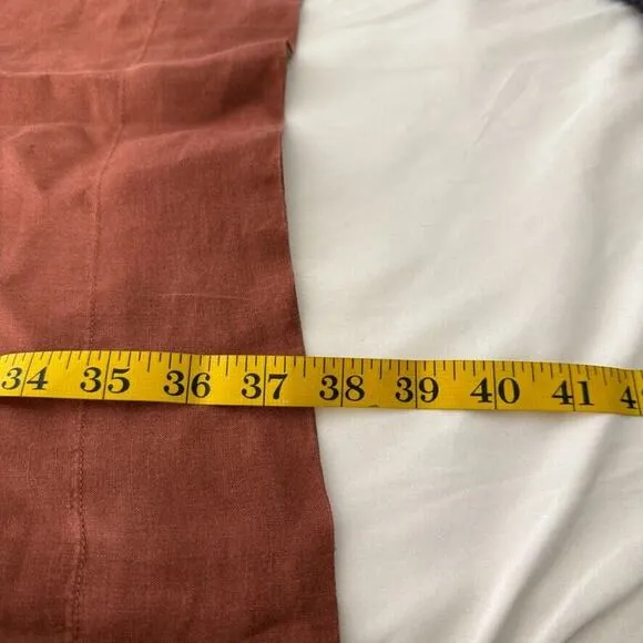 Eileen Fisher Brown Shift Dress Medium Organic Linen Minimalist Relaxed Fit