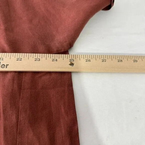 Eileen Fisher Brown Shift Dress Medium Organic Linen Minimalist Relaxed Fit