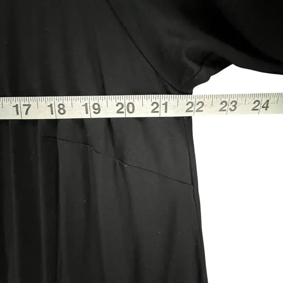 Eileen Fisher Dress Women 1X Black Viscose Jersey Knit Hi Low Stretch Minimalist