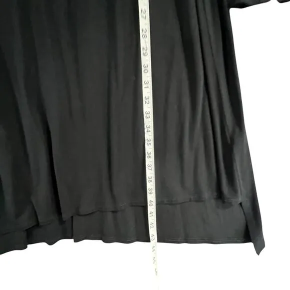Eileen Fisher Dress Women 1X Black Viscose Jersey Knit Hi Low Stretch Minimalist