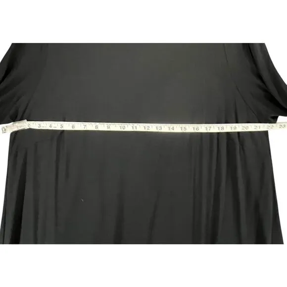 Eileen Fisher Dress Women 1X Black Viscose Jersey Knit Hi Low Stretch Minimalist