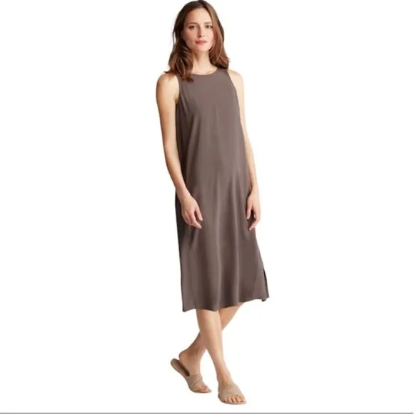 Eileen Fisher Georgette Crepe Silk Minimalist dress