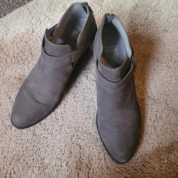 Eileen Fisher‎ Ives Tumbled Nubuck Bootie Women Size 9  Ankle Boots