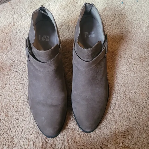 Eileen Fisher‎ Ives Tumbled Nubuck Bootie Women Size 9  Ankle Boots