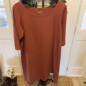 Eileen Fisher Minimalist Neutral Color Comfy T Shirt Shift Dress XL