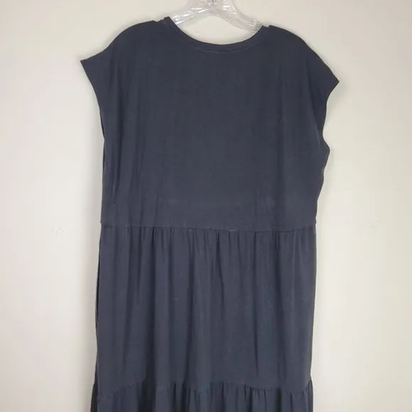 Eileen Fisher Minimalist Stretch Fine Jersey Tiered Dress