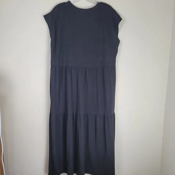 Eileen Fisher Minimalist Stretch Fine Jersey Tiered Dress