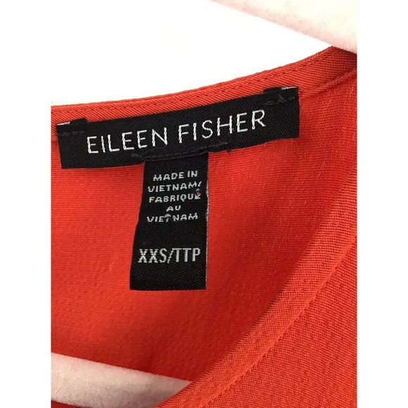 EILEEN FISHER Sleeveless MAXI DRESS MINIMALIST LAGENLOOK Size XXS Orange