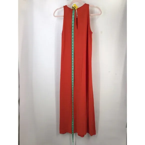 EILEEN FISHER Sleeveless MAXI DRESS MINIMALIST LAGENLOOK Size XXS Orange