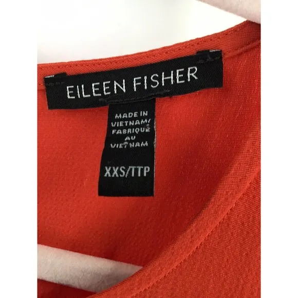EILEEN FISHER Sleeveless MAXI DRESS MINIMALIST LAGENLOOK Size XXS Orange