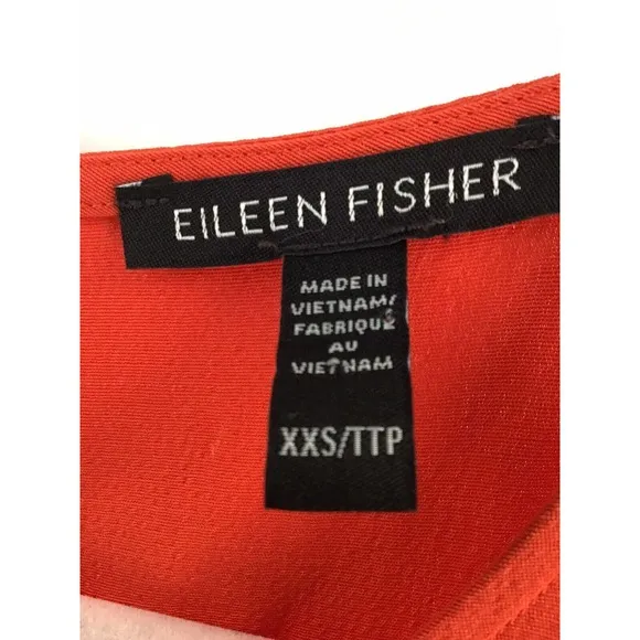 EILEEN FISHER Sleeveless MAXI DRESS MINIMALIST LAGENLOOK Size XXS Orange