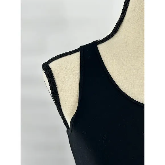 Eileen Fisher Sleeveless Midi Column Dress XS XSP Petite Black Lagenlook Capsule