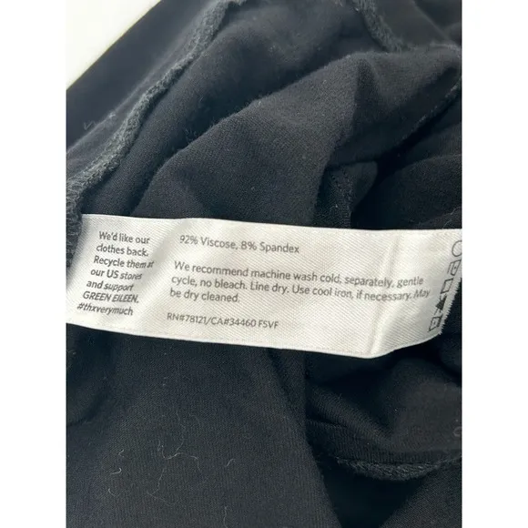 Eileen Fisher Sleeveless Midi Column Dress XS XSP Petite Black Lagenlook Capsule