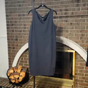 Eileen Fisher sleeves lantern dress, gray, lined, L