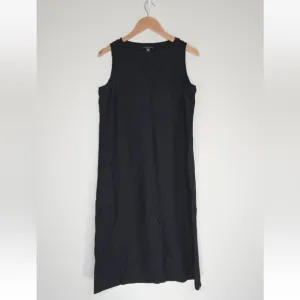 Eileen Fisher Viscose Stretch Jersey Dress Sleeveless Quiet Luxury Size S Womens