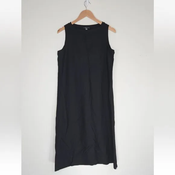 Eileen Fisher Viscose Stretch Jersey Dress Sleeveless Quiet Luxury Size S Womens