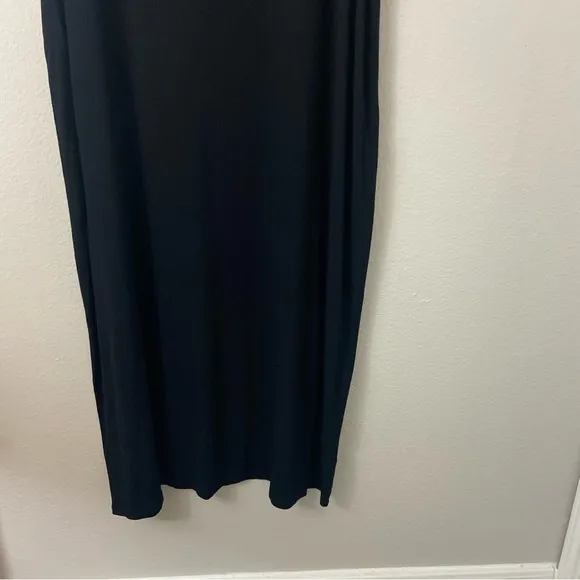 Eileen Fisher Woman Tank Maxi Dress Black Stretch Plus Layers Minimalist 3X
