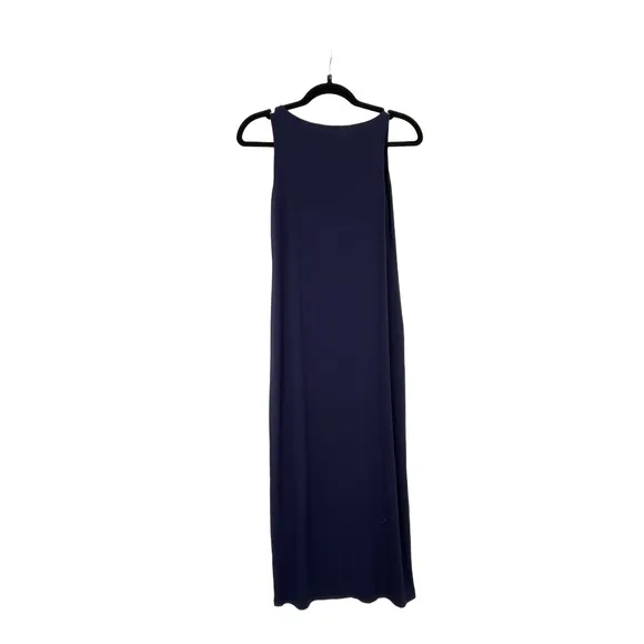 Eileen Fisher Womens Navy Sleeveless Old Money Quiet Luxury Maxi Dress XXS