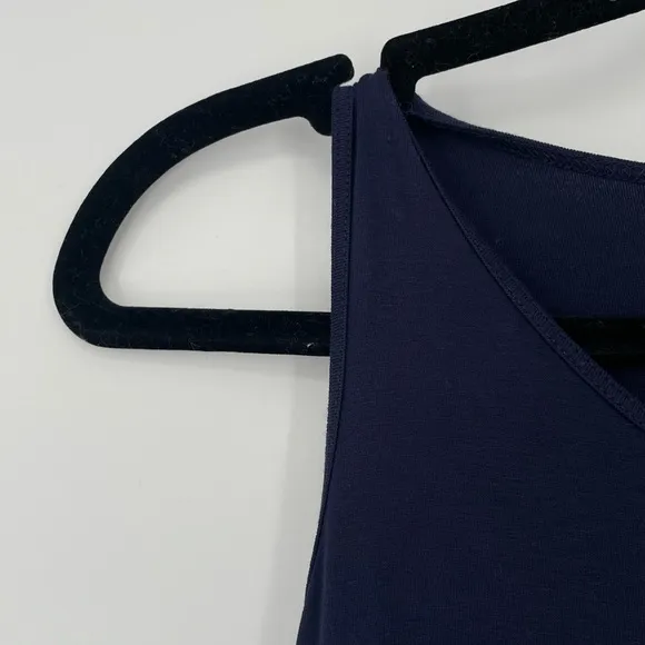Eileen Fisher Womens Navy Sleeveless Old Money Quiet Luxury Maxi Dress XXS