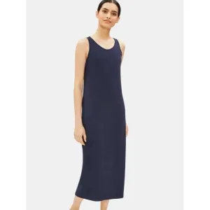 Eileen Fisher Womens Navy Sleeveless Old Money Quiet Luxury Maxi Dress XXS