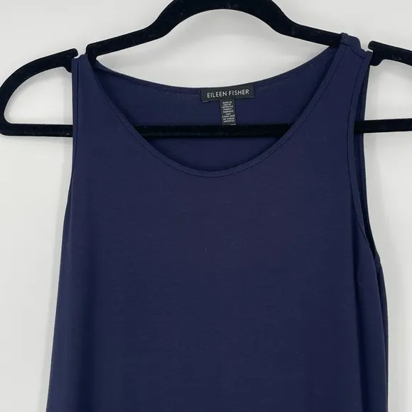 Eileen Fisher Womens Navy Sleeveless Old Money Quiet Luxury Maxi Dress XXS