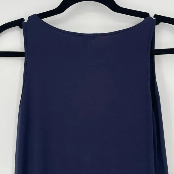 Eileen Fisher Womens Navy Sleeveless Old Money Quiet Luxury Maxi Dress XXS