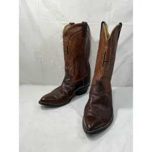 El Paso Boot Company Mens 10D Western Brown Leather Cowboy Boots Vintage