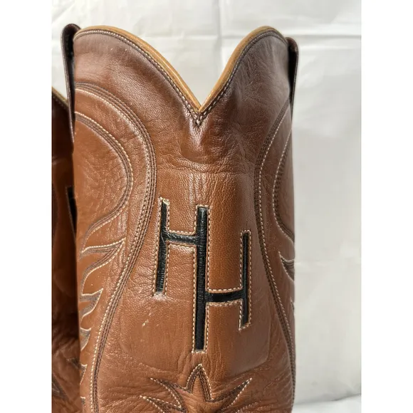 El Paso Boot Company Mens 10D Western Brown Leather Cowboy Boots Vintage