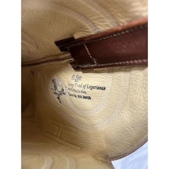El Paso Boot Company Mens 10D Western Brown Leather Cowboy Boots Vintage