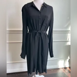 Elaine Turner NWT dress with tie belt, color black size large. Quite luxury.