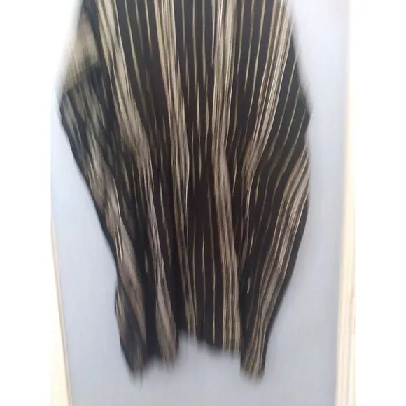 Elegant Black &amp; Silver Striped Kaftan‎ Dress Metallic Evening Wear Loose Fit
