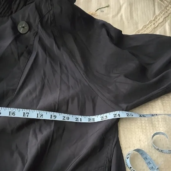 Elegant Black Hooded Rain Coat