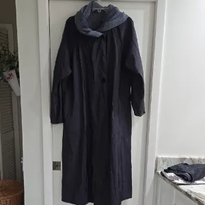 Elegant Black Hooded Rain Coat