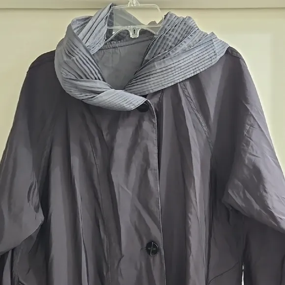 Elegant Black Hooded Rain Coat