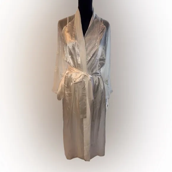 Elegant Cream dress and Satin Robe