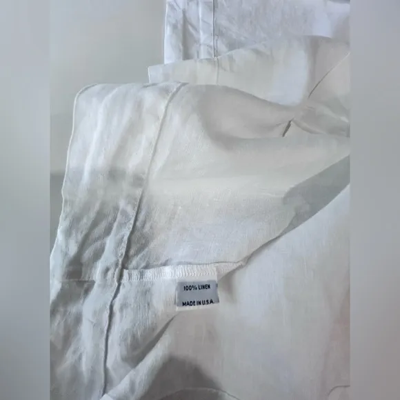 Elegant White Draped bryan walker linen Minimalist Dress