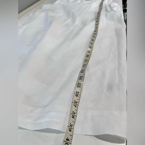 Elegant White Draped bryan walker linen Minimalist Dress