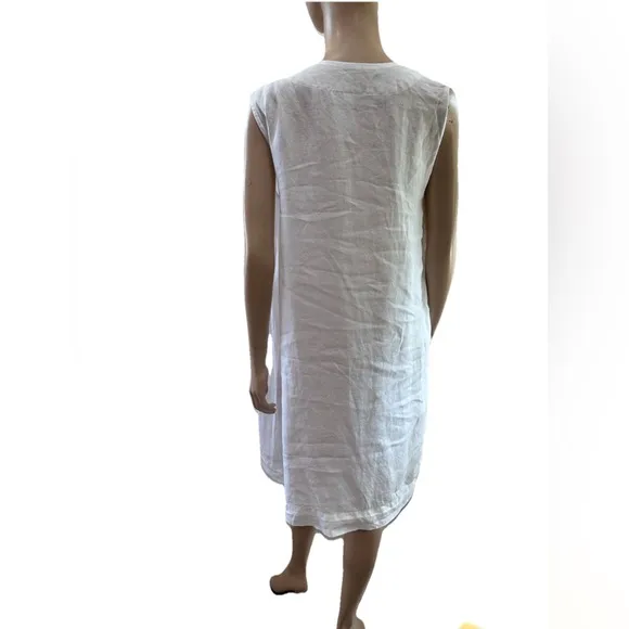 Elegant White Draped bryan walker linen Minimalist Dress
