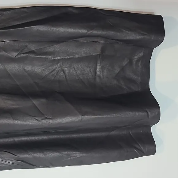 Elie Tahari black Leather dress Luxury Dressy Size 12 Comfy Classic Minimalist