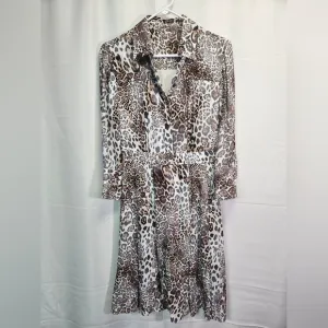 Elie Tahari Leopard Print Lined Button-Up Dress