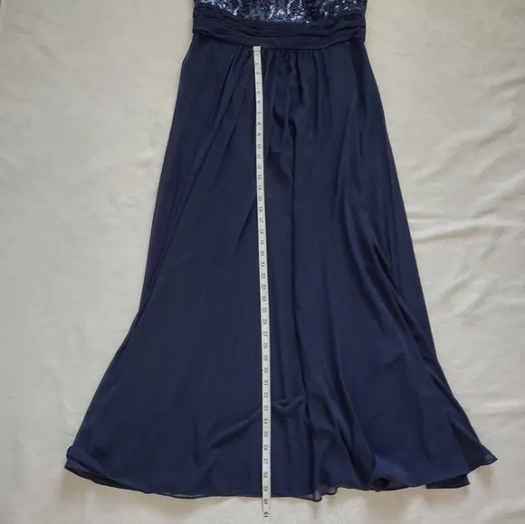 Eliza J Plus size sequins embroidered cutout back chiffon maxi dress gown formal