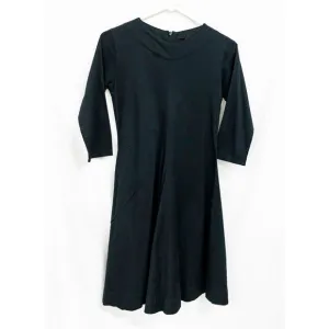 Elm Design Iceland Minimalist Fit &amp; Flare Modest Pima Cotton Black Dress P 4/6