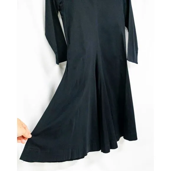 Elm Design Iceland Minimalist Fit &amp; Flare Modest Pima Cotton Black Dress P 4/6