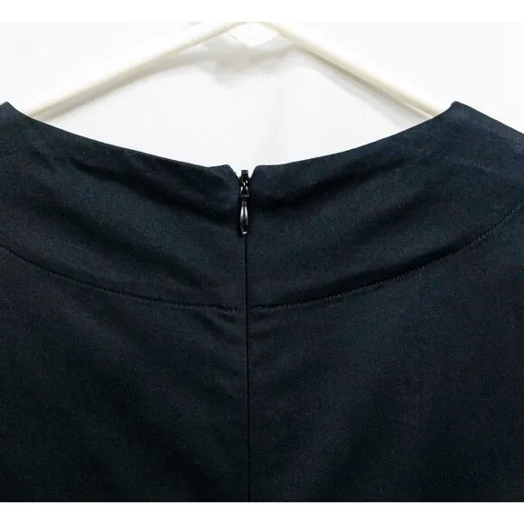 Elm Design Iceland Minimalist Fit &amp; Flare Modest Pima Cotton Black Dress P 4/6