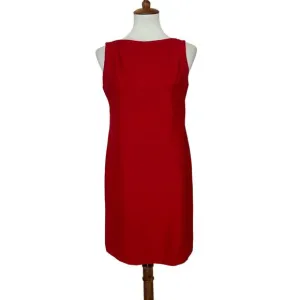 Emanuel Ungaro Red Sheath Dress Size 6 Petite Career Work Designer Quiet Luxury
