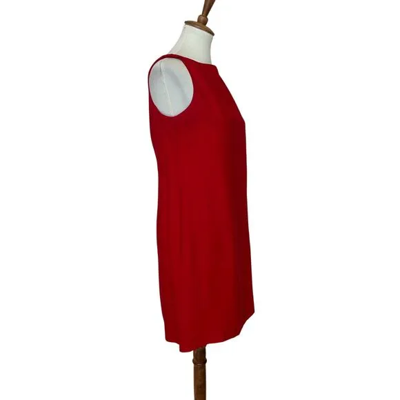 Emanuel Ungaro Red Sheath Dress Size 6 Petite Career Work Designer Quiet Luxury