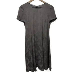 Emporio Armani Womens Sheath Dress Gray‎ Size S 40 Floral Semi Sheer Pleated