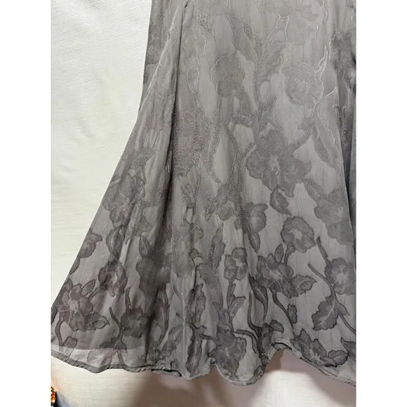 Emporio Armani Womens Sheath Dress Gray‎ Size S 40 Floral Semi Sheer Pleated
