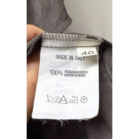 Emporio Armani Womens Sheath Dress Gray‎ Size S 40 Floral Semi Sheer Pleated