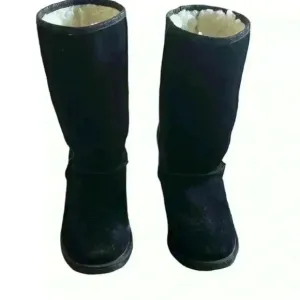 EMU Australian Brontë High Boot Black Unisex Merino Wool Lined Size 8
